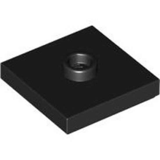 Plate 2x2 with 1 Knob Black