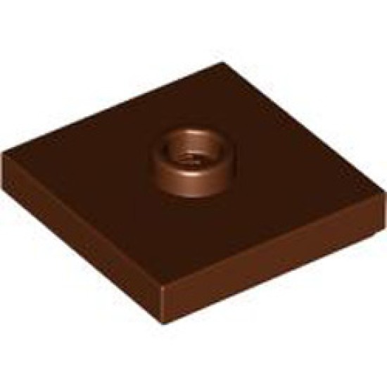 Plate 2x2 with 1 Knob Reddish Brown