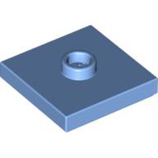 Plate 2x2 with 1 Knob Medium Blue