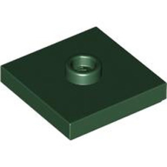 Plate 2x2 with 1 Knob Earth Green