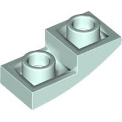 Plate with Half Bowl Inverted 1x2x2/3 Aqua