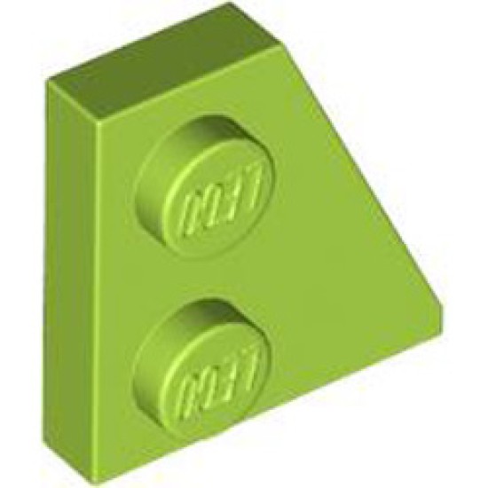 Right Plate 2x2 27 Degree Bright Yellowish Green