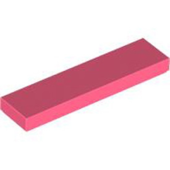 Flat Tile 1x4 Vibrant Coral