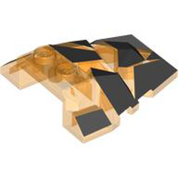 Roof Rock Tile 4x4 with Angle Number 1 Transparent Bright Orange