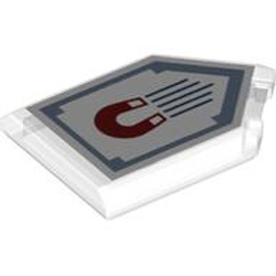 Flat Tile 2x3 with Angle Number 11 Transparent