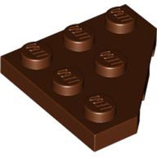 Corner Plate 45 Degree 3x3 Reddish Brown