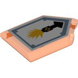Flat Tile 2x3 with Angle Number 19 Transparent Fluorescent Reddish Orange