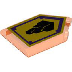 Flat Tile 2x3 with Angle Number 21 Transparent Fluorescent Reddish Orange