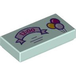 Flat Tile 1x2 Number 158 Aqua