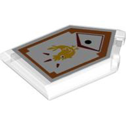 Flat Tile 2x3 with Angle Number 32 Transparent