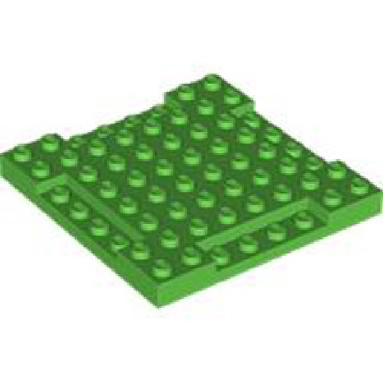 Plate 8x8x2/3 with 4 Cut Out Number 1 Bright Green