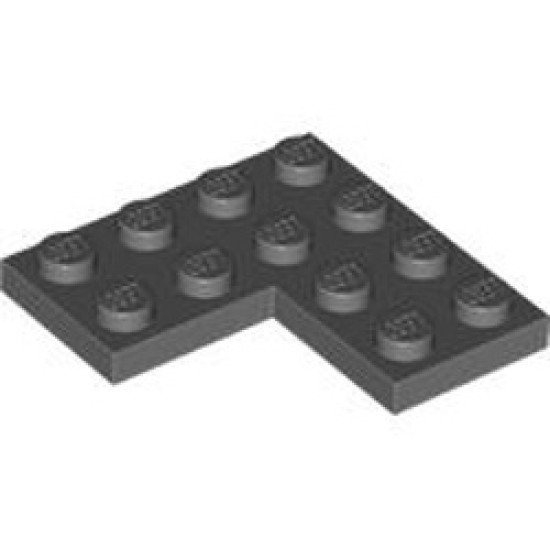 Corner Plate 2x4x4 Dark Stone Grey