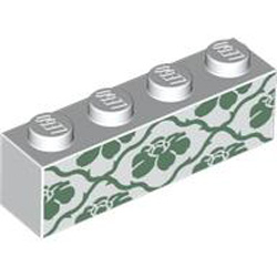 Brick 1x4 Number 4 White