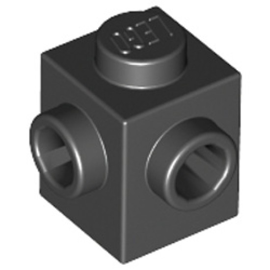 Brick 1x1 with 2 Knobs, Corner Black