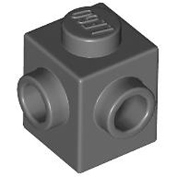 Brick 1x1 with 2 Knobs, Corner Dark Stone Grey