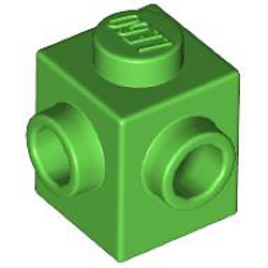 Brick 1x1 with 2 Knobs, Corner Bright Green