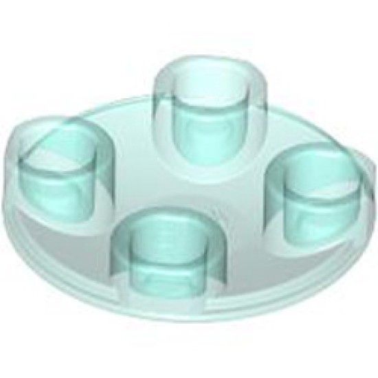 Transparent Slide Shoe Round 2x2 Transparent Light Blue