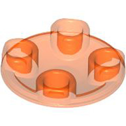 Transparent Slide Shoe Round 2x2 Transparent Fluorescent Reddish Orange