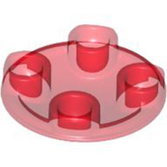 Transparent Slide Shoe Round 2x2 Transparent Red