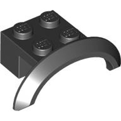 Brick 2x4x1 with Screen Number 2 Black