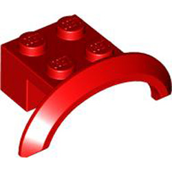 Brick 2x4x1 with Screen Number 2 Bright Red