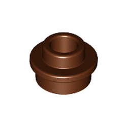 Plate Round 1x1 with Through Hole Reddish Brown