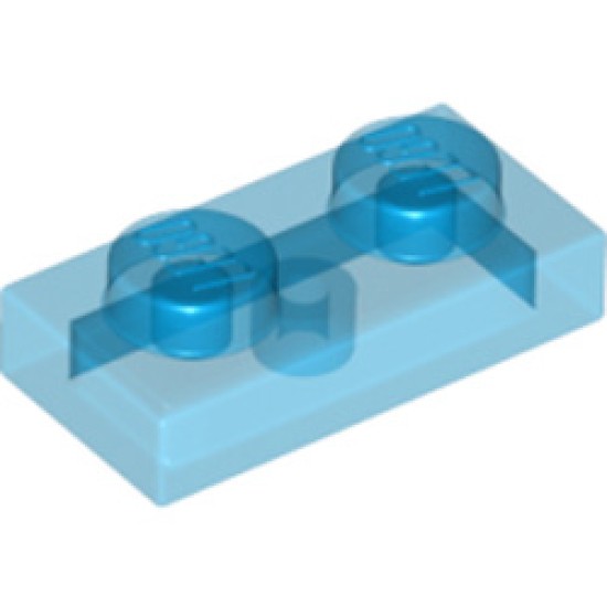 Plate 1x2 Transparent Blue