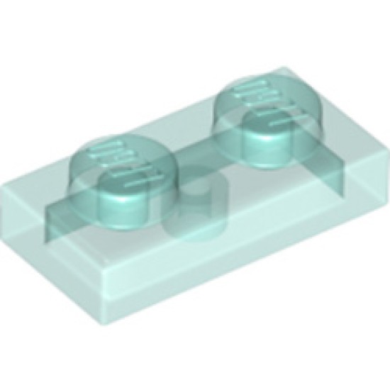 Plate 1x2 Transparent Light Blue