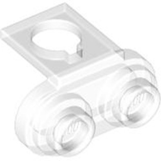 Back Plate with 2 Knobs for Textile Transparent White (Clear)