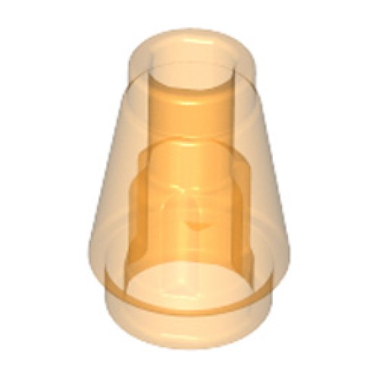 Nose Cone Small 1x1 Transparent Bright Orange