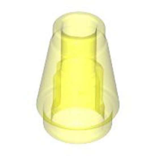 Nose Cone Small 1x1 Transparent Fluorescent Green