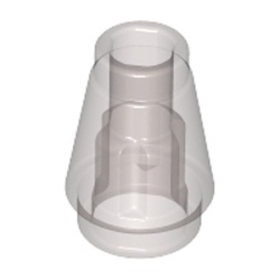 Nose Cone Small 1x1 Transparent Brown (Smoke)