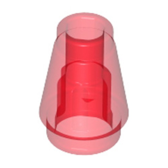 Nose Cone Small 1x1 Transparent Red