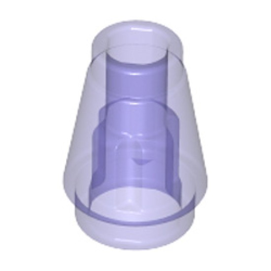 Nose Cone Small 1x1 Transparent Bright Violet