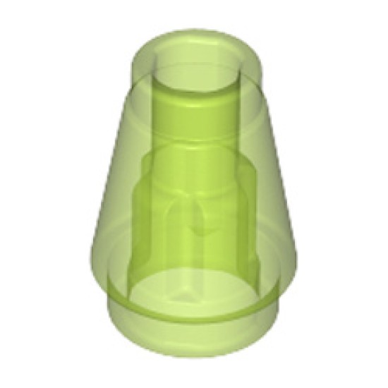 Nose Cone Small 1x1 Transparent Bright Green