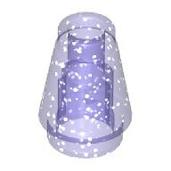 Nose Cone Small 1x1 Transparent Bright Violet with Opalescence