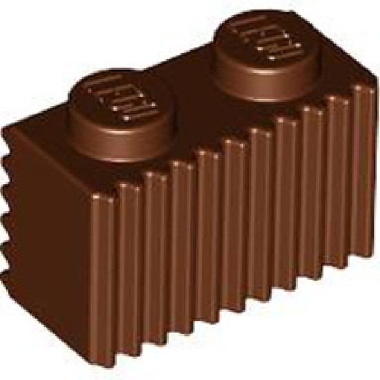 Profile Brick 1x2 Reddish Brown