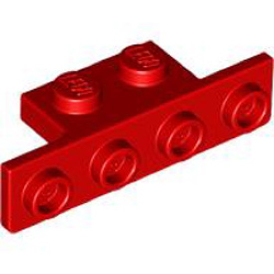 Angle Plate 1x2/1x4 2 Bottom Round Corners Bright Red