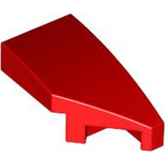 Right Plate 1x2 with Bow 45 Degree Cut Bright Red