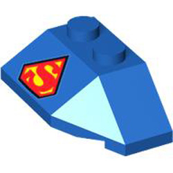 Roof Tile 4x2 with Angle Number 1 Bright Blue