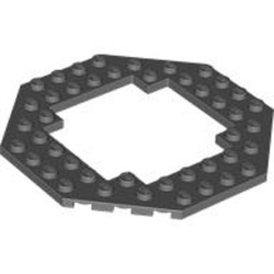 Plate Octagonal 10x10 Dark Stone Grey