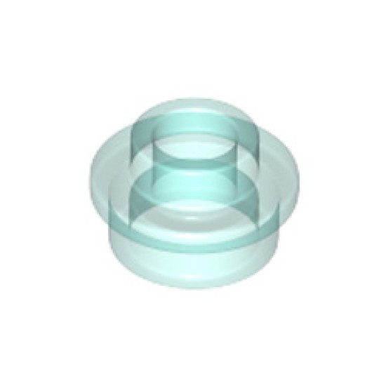 Plate Round 1x1 with Through Hole Transparent Light Blue