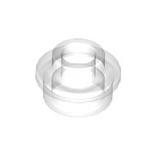 Plate Round 1x1 with Through Hole Transparent White (Clear)