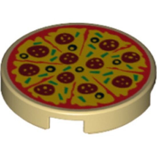 Flat Tile 2x2 Round Number 1070 Pizza Brick Yellow