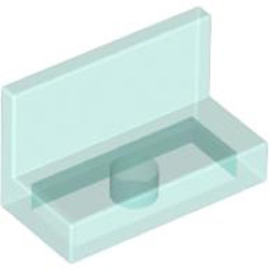 Wall Element 1x2x1 Sharp Edge Transparent Light Blue