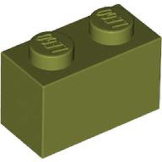 Brick 1x2 Olive Green