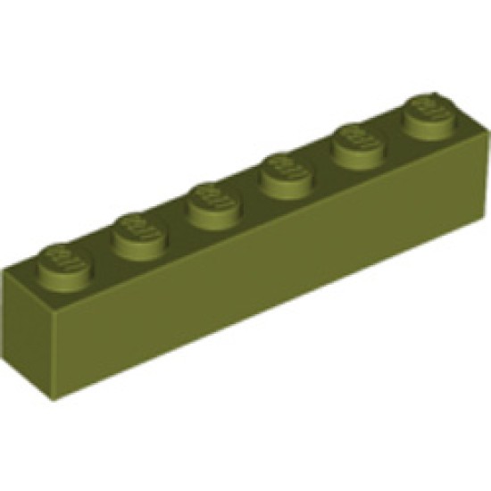 Brick 1x6 Olive Green