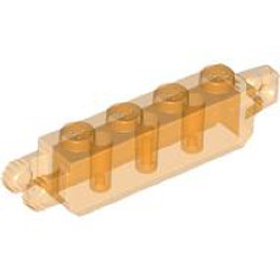 Brick 1x4 Friction Stub Fork Vertical Transparent Bright Orange