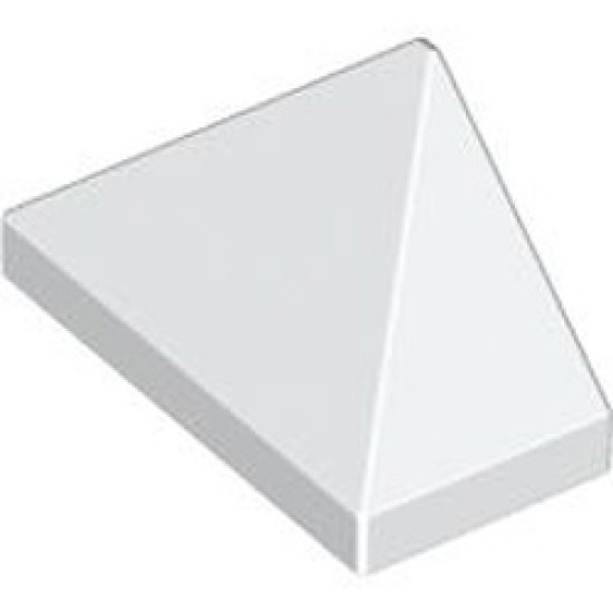 End Ridged Tile 1x2/45 Degree with Bottom Bar Snap White