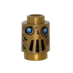 Round Brick 1x1 with Blue Eyes Warm Gold